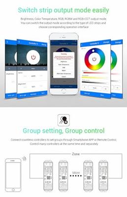 MiBoxer RGB-CCT Wifi Controller voor LED Strips 2.4G - LED0208 MiBoxer RGB-CCT Wifi Controller voor LED Strips 2.4G - LED0208
