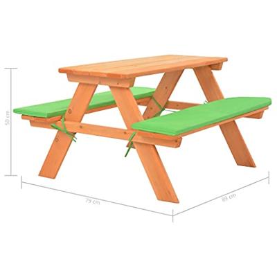 VidaXL Kinderpicknicktafel met banken 89x79x50 cm massief vurenhout VidaXL Kinderpicknicktafel met banken 89x79x50 cm massief vurenhout