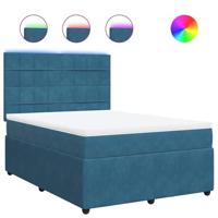 Boxspring met matras fluweel blauw 160x200 cm - thumbnail