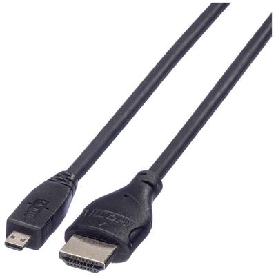 ROLINE HDMI High Speed Kabel met Ethernet, HDMI M - Micro HDMI M, 2 m ROLINE HDMI High Speed Kabel met Ethernet, HDMI M - Micro HDMI M, 2 m