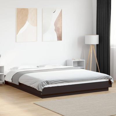 Bedframe bewerkt hout zwart 150x200 cm