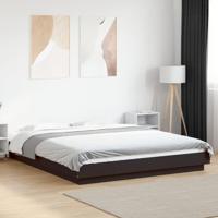 Bedframe bewerkt hout zwart 150x200 cm - thumbnail