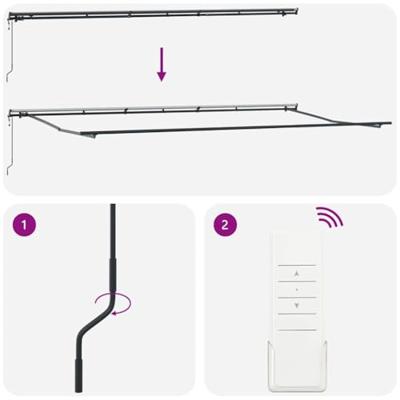 Luifel automatisch uittrekbaar 600x300 cm antracietkleur en wit