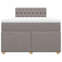 Boxspring met matras stof taupe 120x190 cm - thumbnail