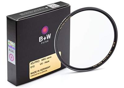 B+W UV-haze- en beschermfilter (30,5 mm, MRC Nano, XS-Pro, 16x gecoat, slim, Premium), zwart, transparant, 55 mm