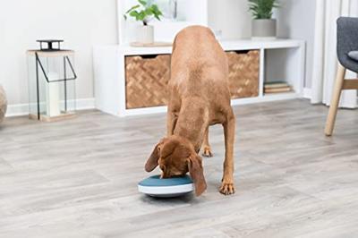 Trixie slowfeeding rocking bowl kunststof / tpr grijs / blauw