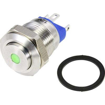 TRU COMPONENTS TC-9219004 Druktoets 48 V/AC 2 A 1x uit/(aan) Moment Groen IP67 1 stuk(s)