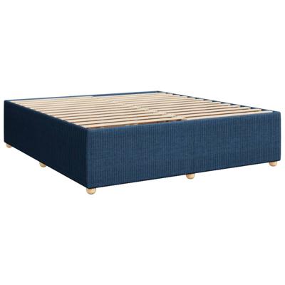 Boxspring met matras stof blauw 140x190 cm