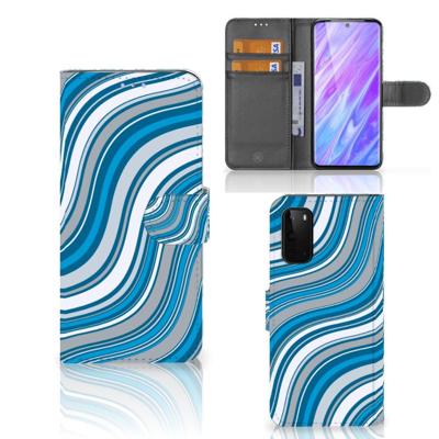 Samsung Galaxy S20 Telefoon Hoesje Waves Blue Samsung Galaxy S20 Telefoon Hoesje Waves Blue
