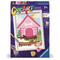 Ravensburger Creart schilderen op nummer - hund mit hundehutte (grafisch) - thumbnail