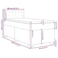 Boxspring met matras stof donkergrijs 80x200 cm - thumbnail
