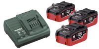 Metabo Accessoires Basis-set: Accu-packs + lader Basisset 18 V: 3 x LiHD 5.5 Ah, lader AS - 685074000 - thumbnail