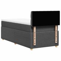 Boxspring met matras stof donkergrijs 80x200 cm - thumbnail