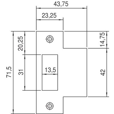 Nemef sluitplaat recht p1255/12