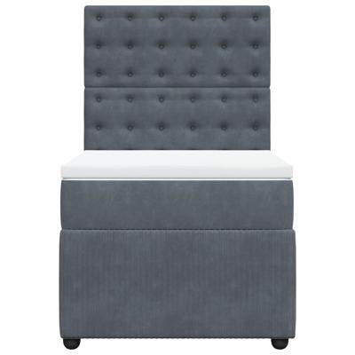 Boxspring met matras fluweel donkergrijs 120x190 cm