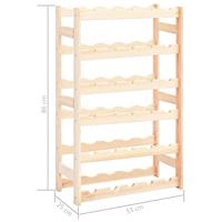 Wijnrek voor 30 flessen grenenhout - thumbnail