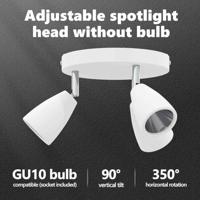 VidaXL Plafondspot met schijnwerpers wit 19 x 19 x 14,5 cm metaal - thumbnail