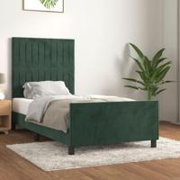 Bedframe zonder matras 90x200 cm fluweel donkergroen - thumbnail