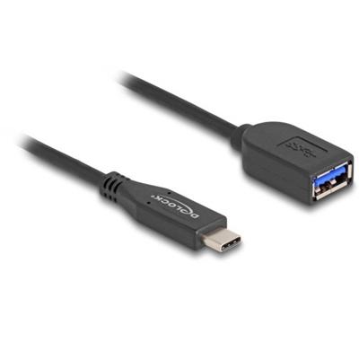 DeLOCK USB 10 Gbps Coaxial Cable USB Type-C male to Type-A female 25 cm