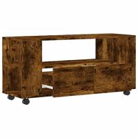 Tv-meubel 102x34,5x43 cm bewerkt hout gerookt eikenkleurig - thumbnail