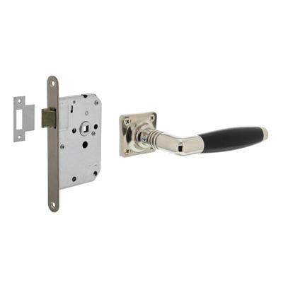 Intersteel Deurbeslag set Loopslot RVS met Deurkruk Ton Basic op rozet Nikkel