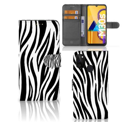 Samsung Galaxy M21 | M30s | Telefoonhoesje | Met pasjeshouder | Zebra