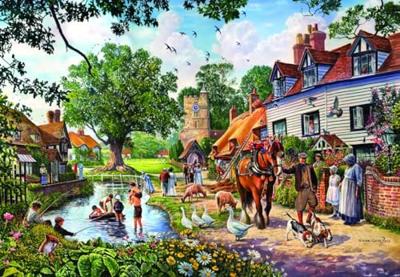A Village in Summer Puzzel 1000 stukjes A Village in Summer Puzzel 1000 stukjes