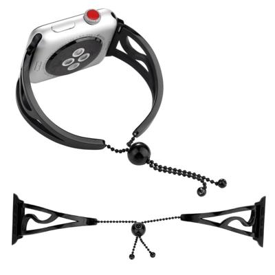 S-vormige armband roestvrij stalen horlogeband voor Apple Watch serie 3 & 2 & 1 38mm (zwart)