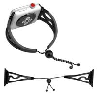 S-vormige armband roestvrij stalen horlogeband voor Apple Watch serie 3 & 2 & 1 38mm (zwart) - thumbnail