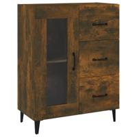 Dressoir 69,5x34x90 cm bewerkt hout gerookt eikenkleurig - thumbnail