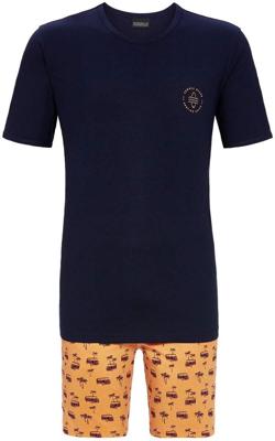 Nachtblauwe heren shortama palmbomen Nachtblauwe heren shortama palmbomen