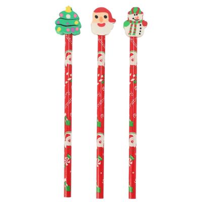 Potlood met Gum Kerst, 3st.