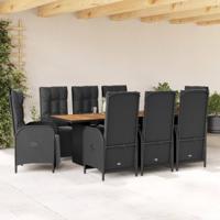 9-delige Tuinset poly rattan zwart - thumbnail