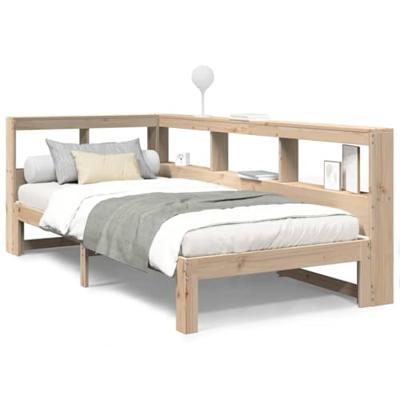 Bed met boekenkast zonder matras massief grenenhout 90x200 cm - thumbnail