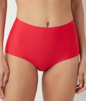 Secrets Maxi slip naadloos - 30176 - Naadloze dames taille slip - Invisible - Katoenen kruisje - S - Rood | Dames slip - Onderbroek - Ondergoed- -