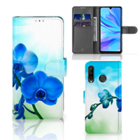 Huawei P30 Lite (2020) Hoesje Orchidee Blauw - Cadeau voor je Moeder - thumbnail