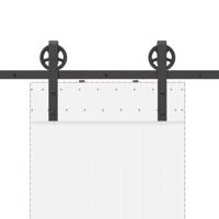 Doos met onderdelen voor schuifdeur 183 cm staal zwart - thumbnail