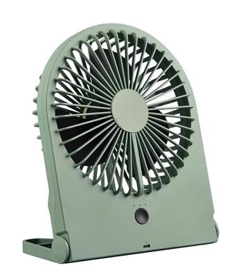 Trio Leuchten Tafelventilator Breezy H 23 cm oplaadbaar pistache groen