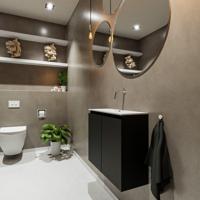 MONDIAZ TURE 60cm toiletmeubel urban. EDEN wastafel talc midden geen kraangat - thumbnail