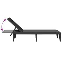 Ligbed 186x60x29 cm polypropeen antracietkleurig - thumbnail