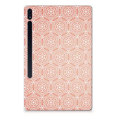 Samsung Galaxy Tab S7 Plus | S8 Plus Hippe Hoes Pattern Orange