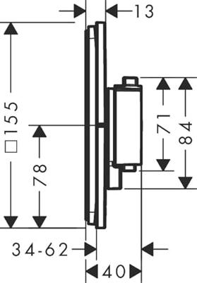 Hansgrohe ShowerSelect Comfort Q thermostaat inbouw voor 2 functies met geïntergreerde zekerheidscombinatie volgens EN1717, chroom