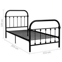 Bedframe metaal zwart 100x200 cm - thumbnail