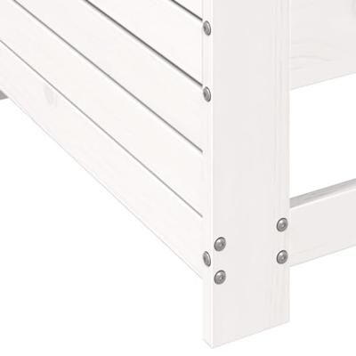 Tuinbank met armleuning en kussen massief grenenhout wit Tuinbank met armleuning en kussen massief grenenhout wit