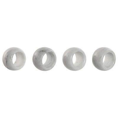 Servethouder Home ESPRIT Wit Marmer 4,8 x 4,8 x 3,3 cm 4 Onderdelen