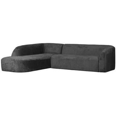 WOOOD Hoekbank 'Sloping' Links, Structure Velvet, kleur Mountain