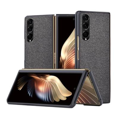 Lunso - Canvas cover hoes - Samsung Galaxy Z Fold3 - Zwart