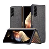 Lunso - Canvas cover hoes - Samsung Galaxy Z Fold3 - Zwart - thumbnail
