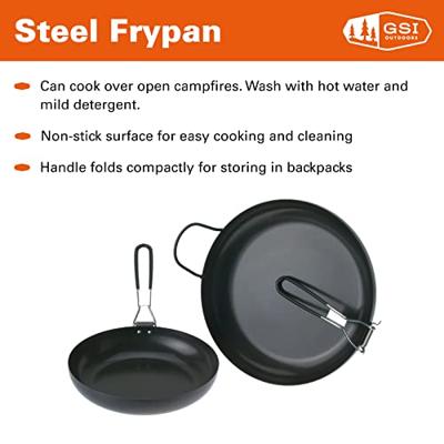 GSI Outdoors Steel 9" Pan Zwart GSI Outdoors Steel 9" Pan Zwart