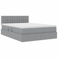 Opbergbed met matras Lichtgrijs 140 x 190 cm Bewerkt hout - thumbnail